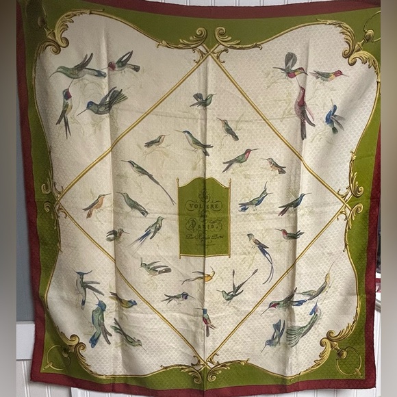 Hermes Volere silk scarf birds hummingbirds - Picture 1 of 5